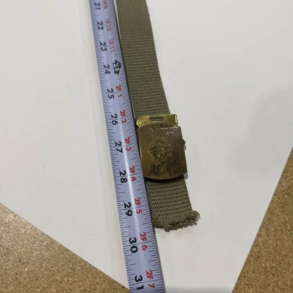 VTG Boy Scouts of America Merit Badge Belt – Solid Brass Buckle – Enamel Slides